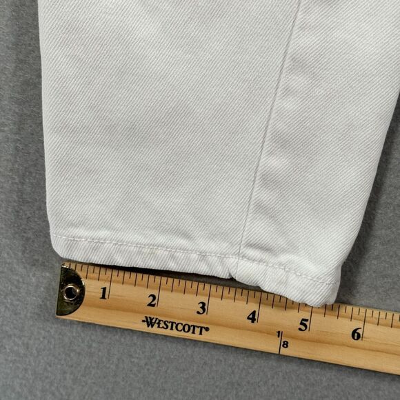 Vintage Anchor Blue Jeans Womens 11 Pleated Baggy White 90s Y2K Skater High Rise - Picture 8 of 15